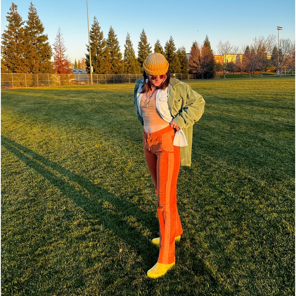 XCVI Wearables Women’s Small — Rustic Orange Corduroy Pants